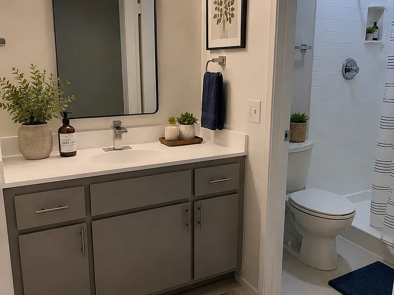 Primary bathroom - virtually staged