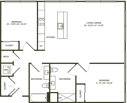 Floor plan Two Bedroom D