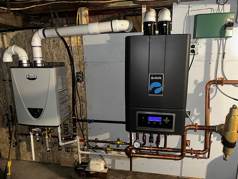 New propane heat and domestic hot water system