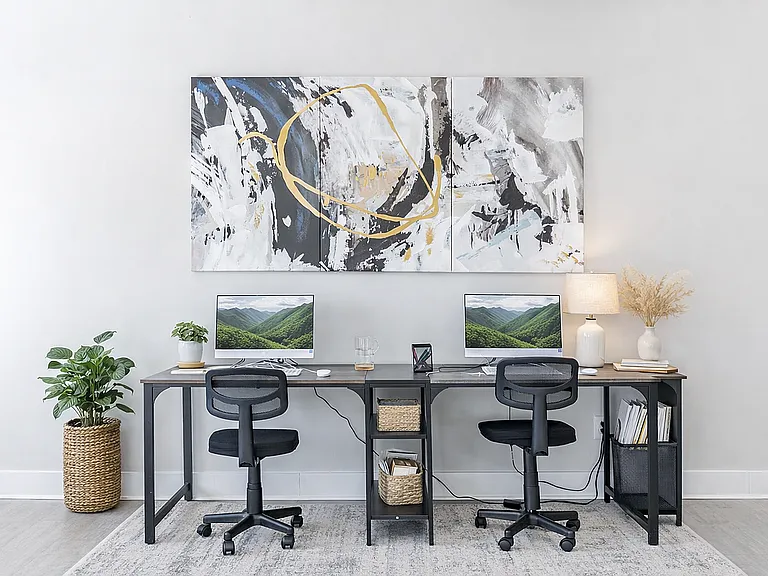 Modern co-working space with stylish decor