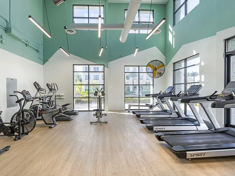 The Michael B's upgraded gym offers a sleek, energizing atmosphere thanks to fresh, cool-toned paint that enhances focus and motivation with state-of-the-art cardio machines.