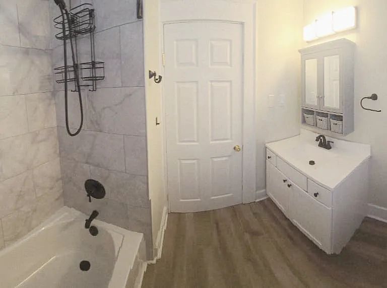 newly rennovated bathroom