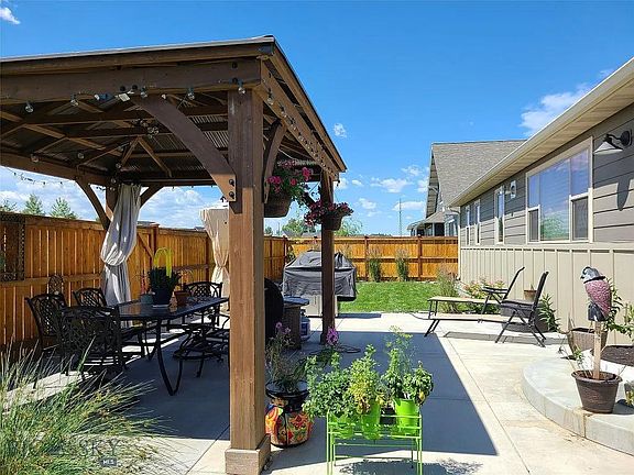 Backyard with covered gazebo