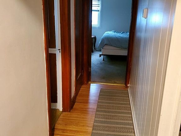 There is a bedroom to the right, a bathroom to the left, a bedroom straight ahead and off the 2nd bedroom is a small room that would be perfect for an office.