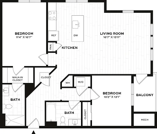 Floor plan 2 Bed/2 Bath-F2