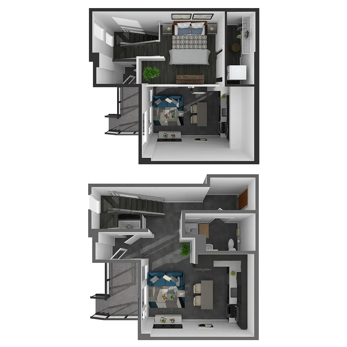 Floor plan Live/Work 1 Bed, 1 Bath - A