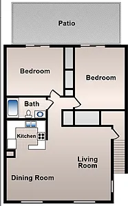 Floor plan Two Bedroom/Two Bath