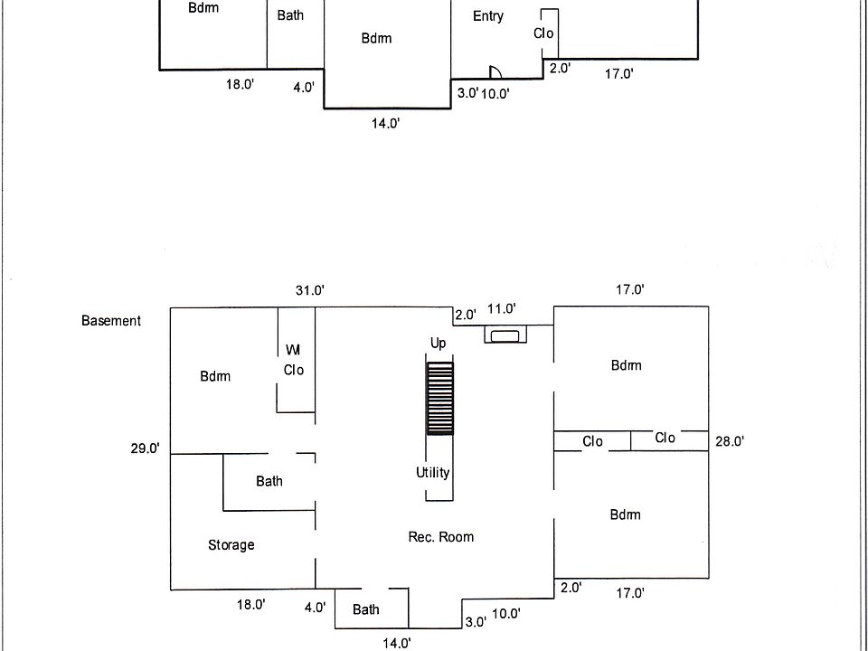 Floor plan sketch; not exact