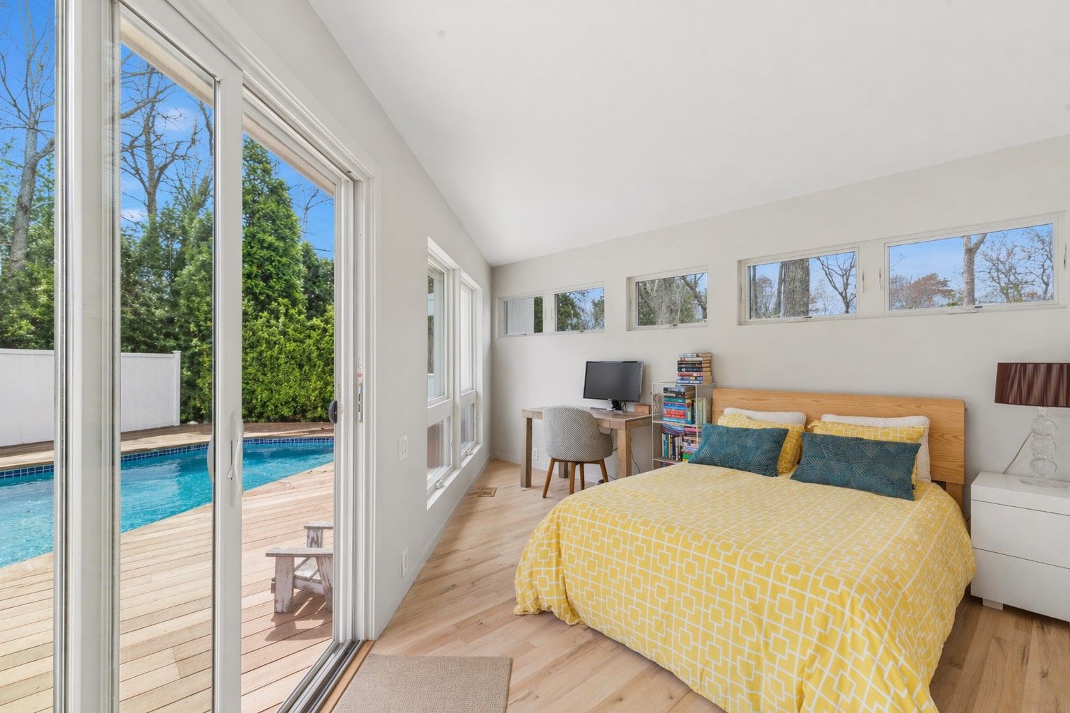  Bedroom with glass sliders to pool