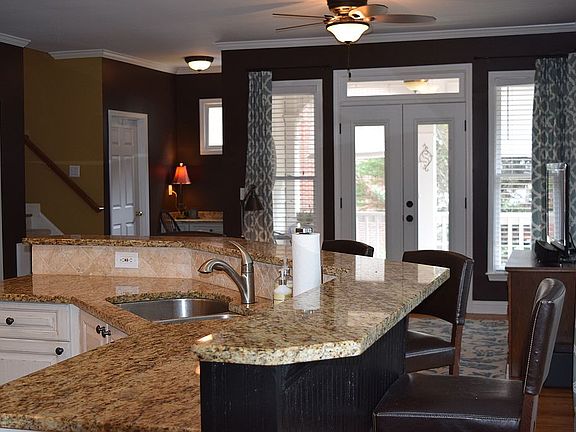 Large kitchen open to Family