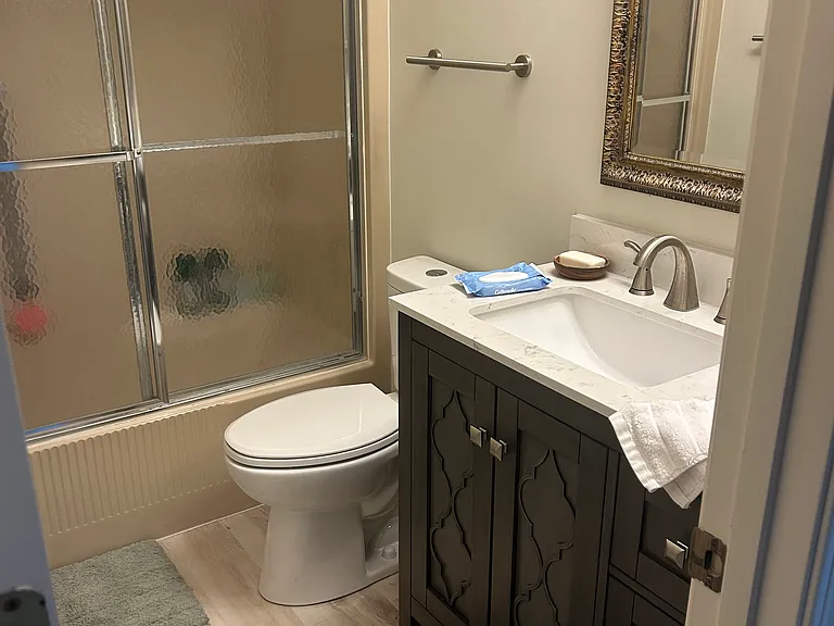 Guest bath separate from other rooms