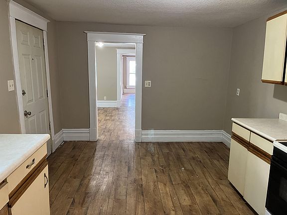 The view from the kitchen into the dining room
