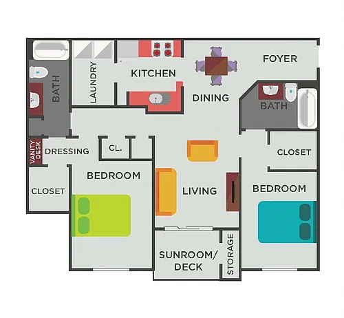 Floor plan Two Bedroom