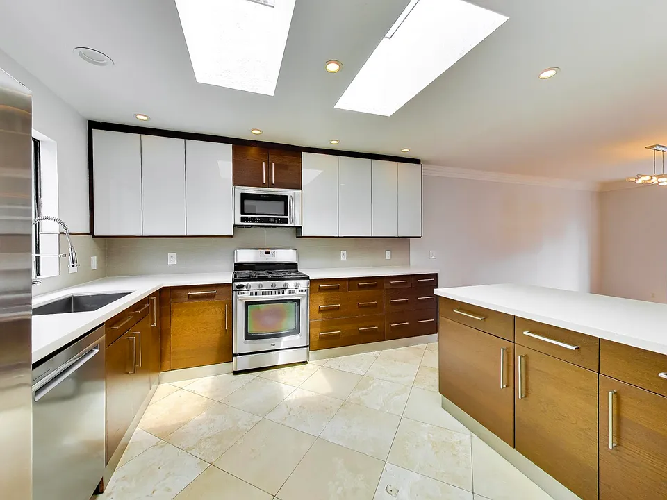 2 Large skylights in kitchen