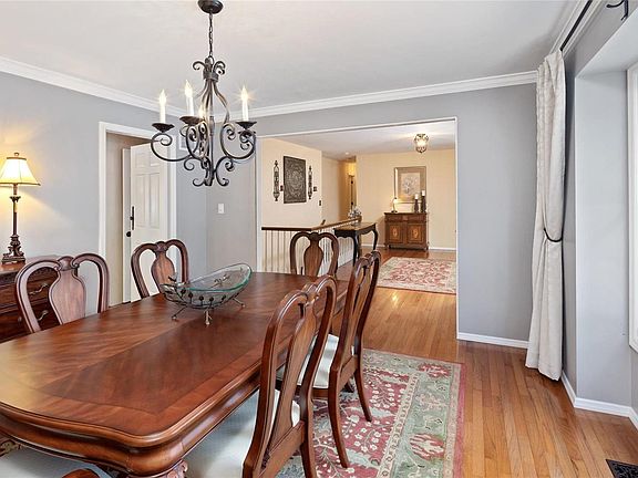 The dining room is light, bright and open!