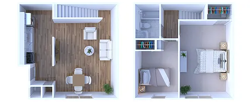 Floor plan 2 Bed 1 Bath Townhome | Renovated (FS)