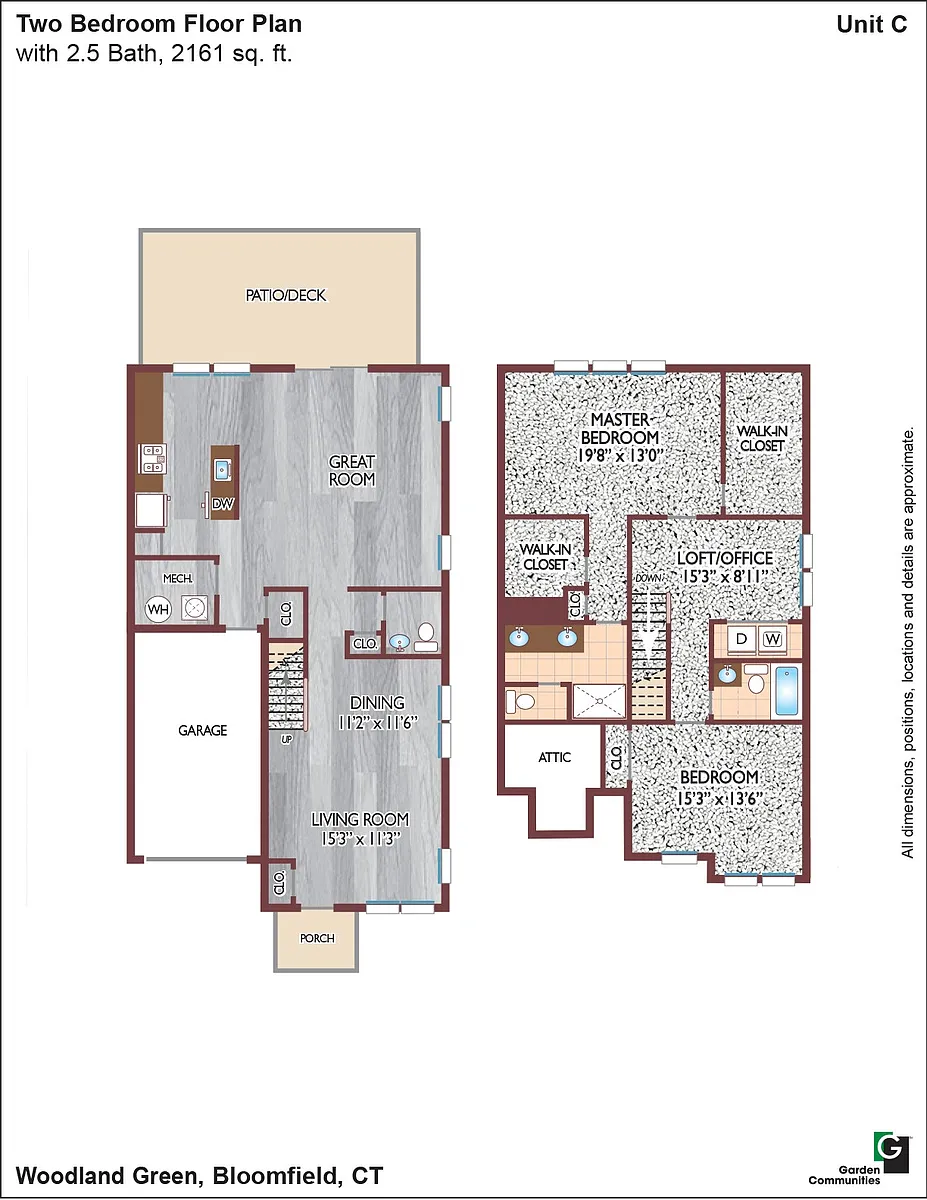 Floor plan $1.78/sq.ft. - 2 Bedroom Townhome_ Plan C