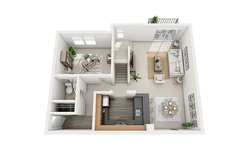 Floor plan D2T Two Bedroom Townhouse