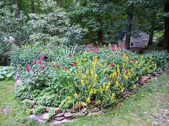Rock flower bed
