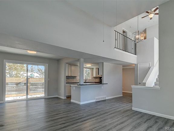 Open living area and kitchen