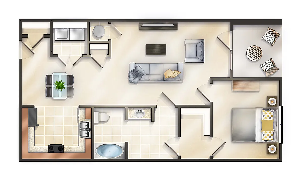 Floor plan The York with Balcony