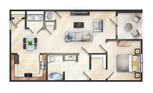 Floor plan The York with Balcony
