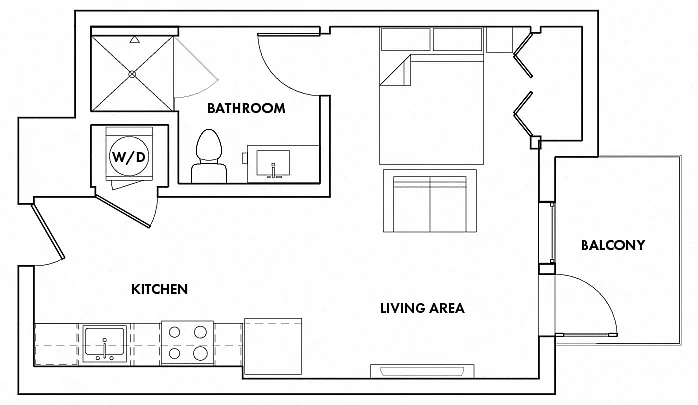 Floor plan Studio F Trilby