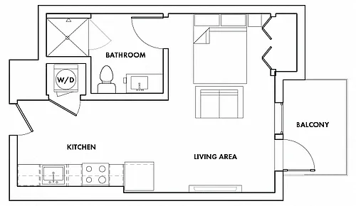 Floor plan Studio F Trilby