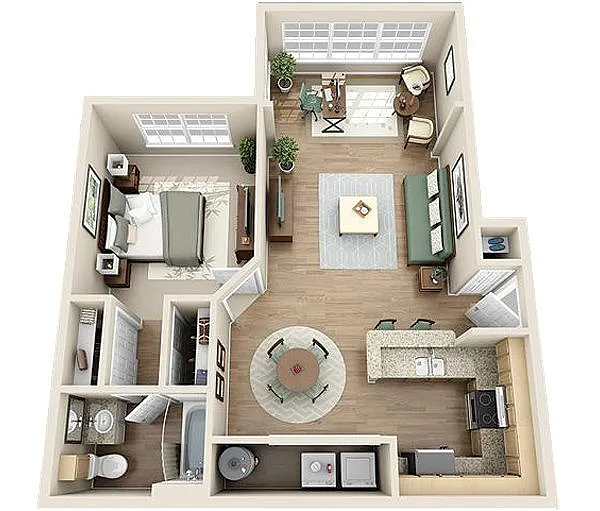 Floor plan The South Park W/Solarium