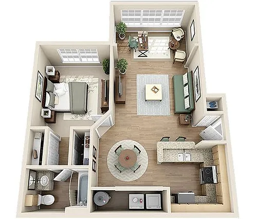 Floor plan The South Park W/Solarium