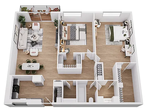 Floor plan Two Bedroom One Bath