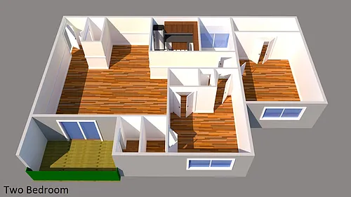 Floor plan 2 Bed 1 Bath