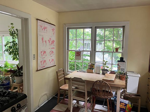 Looking out kitchen window, sunroom to your left
