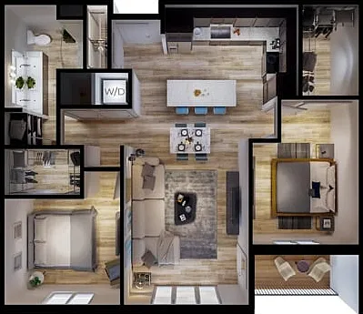 2x1 | VanBuren | 1164 SQ FT 2x1 | VanBuren | 1164 SQ FT