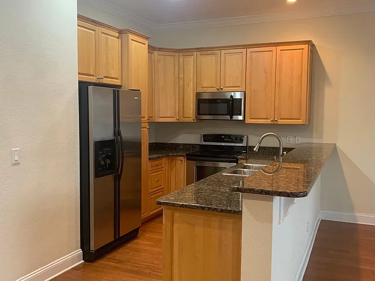 kitchen and island
