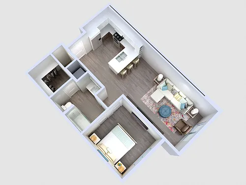 Floor plan A2: 1 Bed 1 Bath