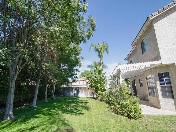 Backyard with fruit trees