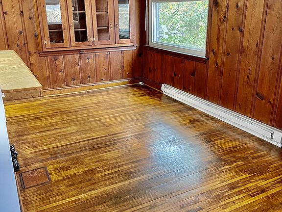 Dining room with built in china cabinet