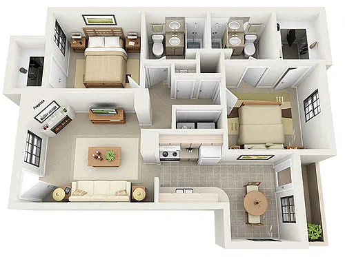 Floor plan Two Bedroom