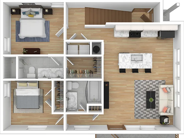 2 bedroom stacked upper 2 bedroom stacked upper