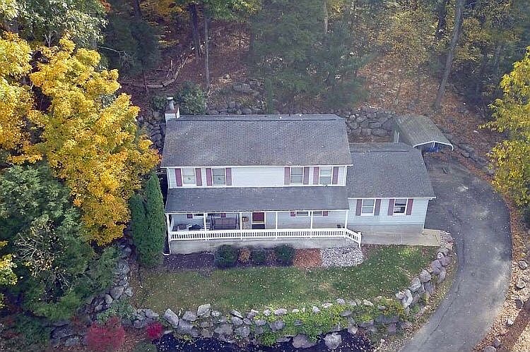 Overhead drone view