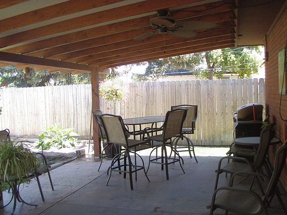 Patio & Privacy fenced backyard