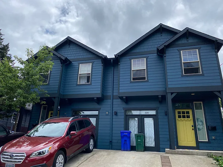 Off street driveway parking (house on the left)