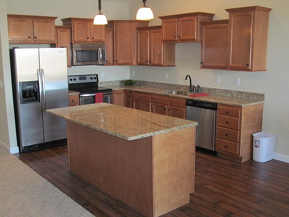 Granite tops and maple cabs
