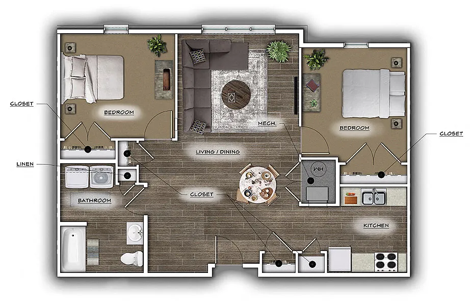 Floor plan Two Bedroom