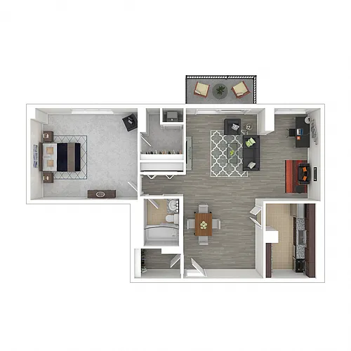 Floor plan 1 BEDROOM WITH DEN