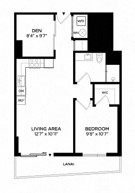 Floor plan 1X Den