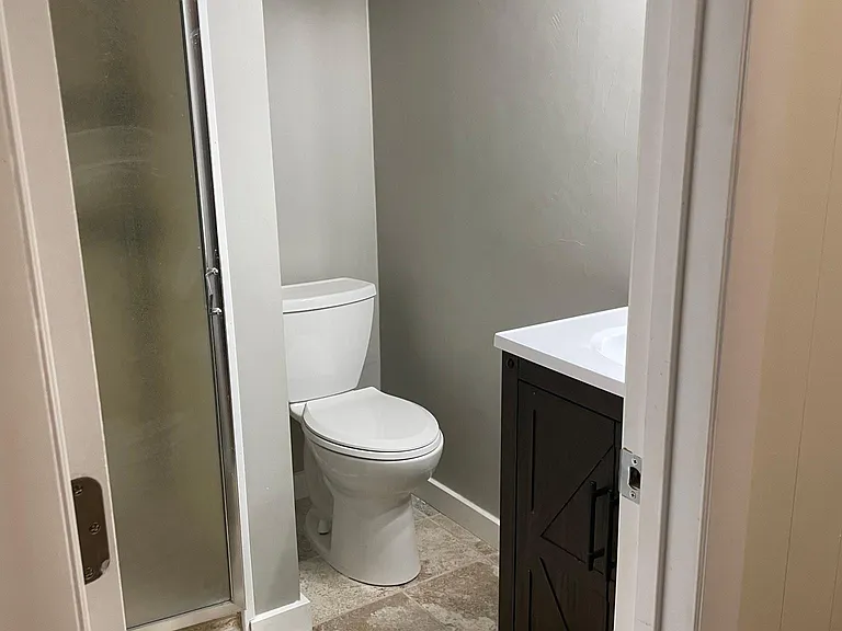Basement bathroom.