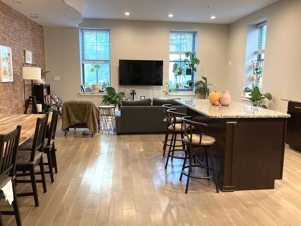 View from kitchen into the living room