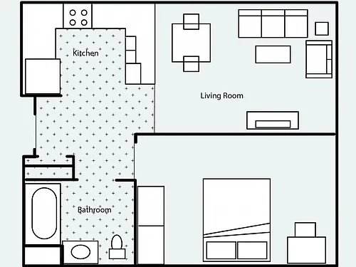 Floor plan 1x1 Regular